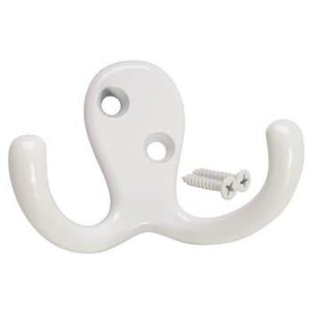 Image for Anvil Mark Double Wardrobe Double Robe Hook (White) from HD Supply