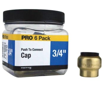Tectite 3/4 In. Brass Push-To-Connect Cap PRO Pack (6-Pack)