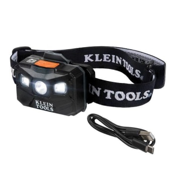 Klein Tools Rechargeable Headlamp With Fabric Strap, 400 Lumens, All-Day Runtime