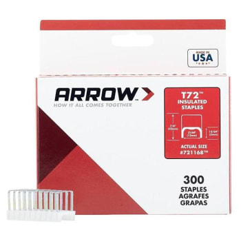 Image for Arrow T72 13/64" X 31/64" Staple, Steel, Clear Insulated, Package Of 300 from HD Supply