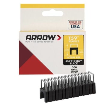 Arrow T59 5/16" X 5/16" Staple, Steel, Black Insulated, Package Of 300