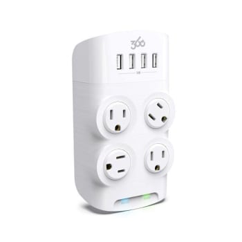360 Electrical 24-Watt Revolve 4-Outlet Surge Protector