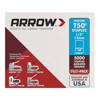 Image for Arrow T50 1/2" Industrial Pack Staples, Steel, Package Of 5000 from HD Supply