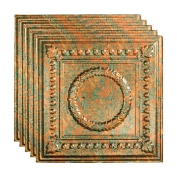 Image for Fasade 2'x2' Rosette Lay Ceiling Panel, Copper Fantasy, Package Of 5 from HD Supply