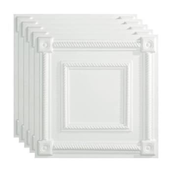 Fasade 2'x2' Coffer Lay Ceiling Panel, Gloss White, Package Of 5