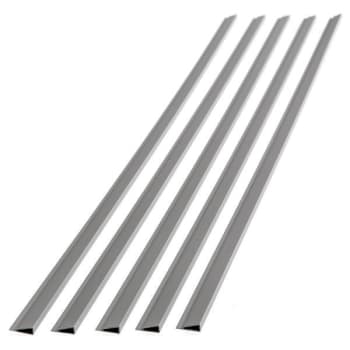 Fasade 47" Vinyl Large Profile J Trim, Argent Silver, Package Of 5