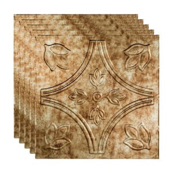 Fasade 2'x2' Traditional #5 Lay Ceiling Panel, Bermuda Bronze, Package Of 5