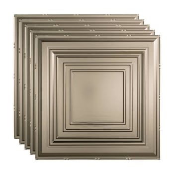 Image for Fasade 2'x2' Traditional #3 Lay Ceiling Panel, Brushed Nickel, Package Of 5 from HD Supply
