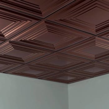 Fasade 2'x2' Traditional #3 Lay Ceiling Panel, Oil Rubbed Bronze, Package Of 5