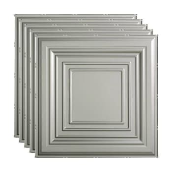 Image for Fasade 2'x2' Traditional #3 Lay Ceiling Panel, Argent Silver, Package Of 5 from HD Supply
