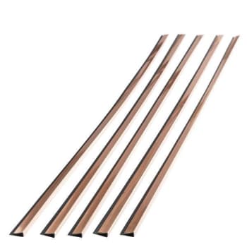Fasade 47" Vinyl Large Profile J Trim, Polished Copper, Package Of 5