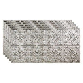 Image for Fasade 2'x4' Traditional #2 Glueup Ceiling Panel Crosshatch Silver, Package Of 5 from HD Supply