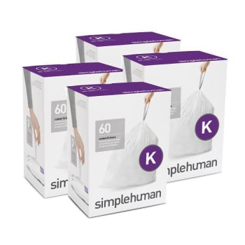 Image for Simplehuman Code K Custom Fit Drawstring Trash Bags Dispenser  Wht Case Of 240 from HD Supply
