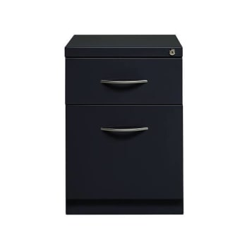 Hirsh 20" Deep Mobile Pedestal File Cabinet 2 Drawer Box-File, Letter Width, Charcoal