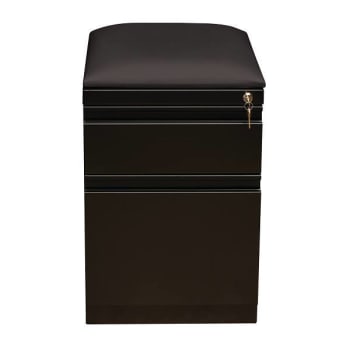 Image for Hirsh 20" Deep Letter Width Mobile Pedestal File Cabinet 2 Drawer Box-File With Seat Cushion, For Home And Office, Black / Black from HD Supply