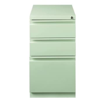 Hirsh 20" Deep Mobile Pedestal File Cabinet 3 Drawer Box-Box-File, Letter Width, Light Gray