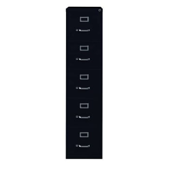 Image for Hirsh 26.5" Deep 5 Drawer Letter Width Metal Vertical File Cabinet, Commercial Grade, Black from HD Supply