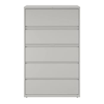 Image for Hirsh 42" Wide 5 Drawer Metal Lateral File Cabinet For Home And Office, Holds Letter, Legal And A4 Hanging Folders, Light Gray from HD Supply