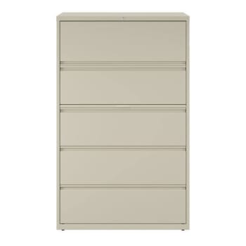 Image for Hirsh 42" Wide 5 Drawer Metal Lateral File Cabinet For Home And Office, Holds Letter, Legal And A4 Hanging Folders, Putty from HD Supply