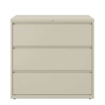 Hirsh 42" Wide 3 Drawer Metal Lateral File Cabinet For Home And Office, Holds Letter, Legal And A4 Hanging Folders, Putty