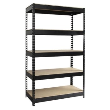 Image for Iron Horse 3800 Riveted Steel Shelving 5-Shelf Unit, 16" D X 36" W X 60" H, Black from HD Supply