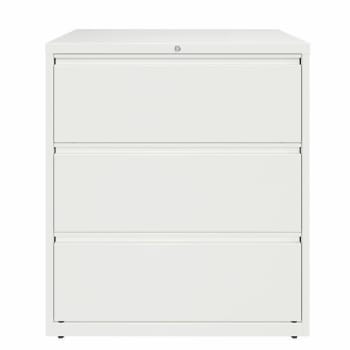 Image for Hirsh 36" Wide 3 Drawer Metal Lateral File Cabinet For Home And Office, Holds Letter, Legal And A4 Hanging Folders, White from HD Supply