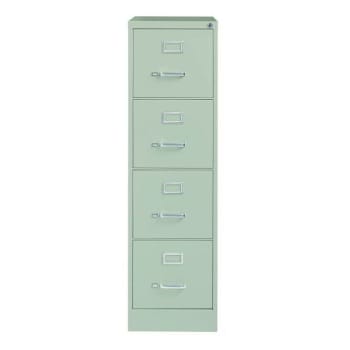 Hirsh 26.5" Deep 4 Drawer Letter Width Vertical File Cabinet, Commercial Grade, Light Gray