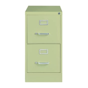 Hirsh 26.5" Deep 2 Drawer Letter Width Vertical File Cabinet, Commercial Grade, Putty