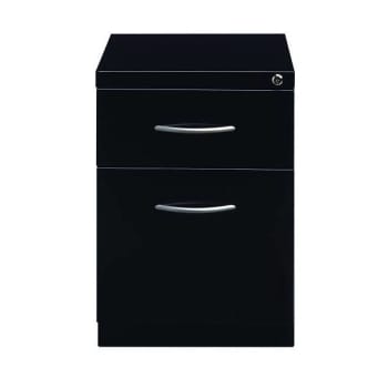 Hirsh 20" Deep Mobile Pedestal File Cabinet 2 Drawer Box-File, Letter Width, Black