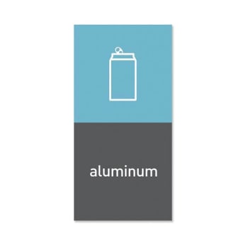Simplehuman Recycling Magnetic Labels -Aluminum - 4" X 8"
