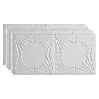 Image for Fasade 2'x4' Art Deco Glue Up Ceiling Panel, Matte White, Package Of 5 from HD Supply