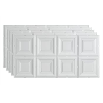 Fasade 2'x4' Portrait Glue Up Ceiling Panel, Matte White, Package Of 5