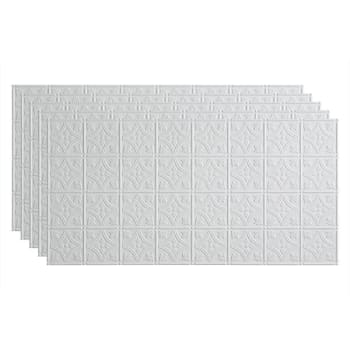Fasade 2'x4' Traditional #1 Glue Up Ceiling Panel, Matte White, Package Of 5