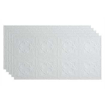 Fasade 2'x4' Regalia Glue Up Ceiling Panel, Matte White, Package Of 5
