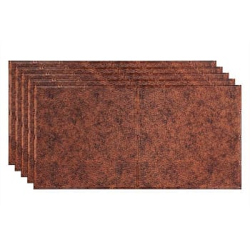 Fasade 2'x4' Border Fill Glue Up Ceiling Panel, Moonstone Copper, Package Of 5