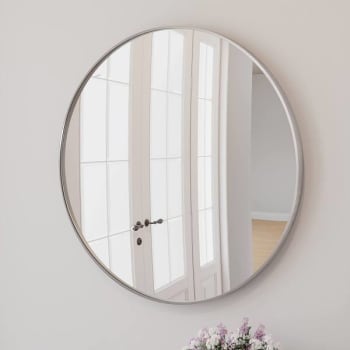 Image for Design House Kenna Round Wall Mirror With Silver Frame, 24" from HD Supply