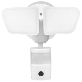 Image for Globe Electric Wired Motion Led Security Twin Head Wifi Video White Plastic from HD Supply