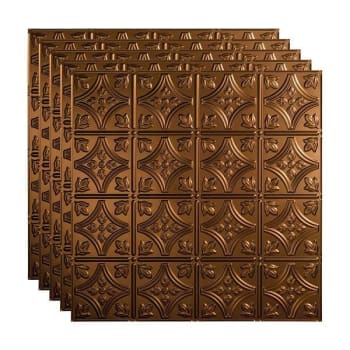 Fasade 2'x2' Traditional #1 Lay Ceiling Panel, Oil Rubbed Bronze, Package Of 5