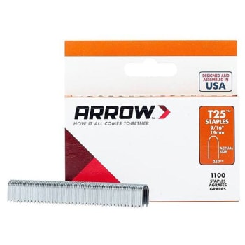 Arrow T25 9/16" Staples, Steel, Package Of 1100