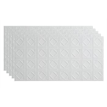 Fasade 2'x4' Traditional #4 Glue Up Ceiling Panel, Matte White, Package Of 5