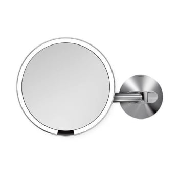Image for Simplehuman 8" Wall Mount Hard-Wired Sensor Mirror Light Up Bathroom 5x from HD Supply