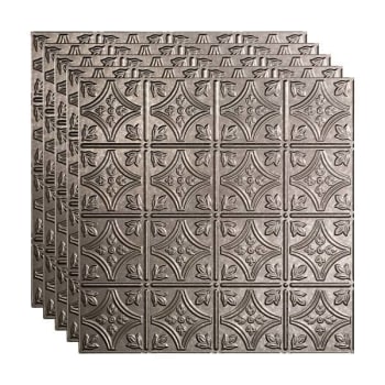 Fasade 2'x2' Traditional #1 Lay Ceiling Panel, Galvanized Steel, Package Of 5