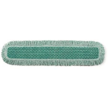 Rubbermaid Commercial Hygen 36" Green Microfiber Dust Pad With Fringe Case Of 6