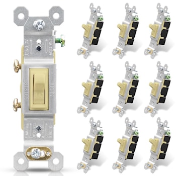 Maintenance Warehouse 15 Amp Single-Pole Toggle Light Switch In Ivory 10-Pack