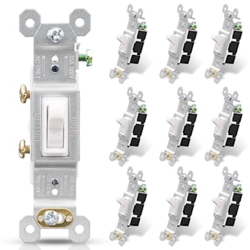 Maintenance Warehouse 15 Amp Single-Pole Toggle Light Switch In White 10-Pack