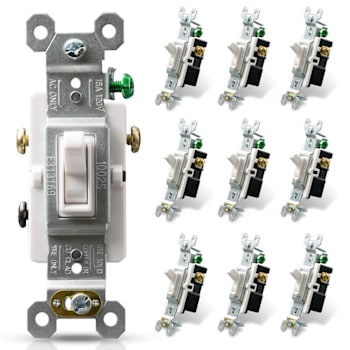 Maintenance Warehouse 15 Amp 3-Way Quiet Toggle Light Switch In White 10-Pack