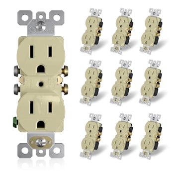 Maintenance Warehouse 15 Amp 125-Volt Duplex Receptacle In Ivory 10-Pack