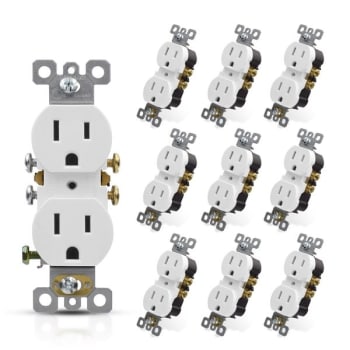 Image for Maintenance Warehouse® 15 Amp Duplex Standard Wall Outlet (10-Pack) (White) from HD Supply