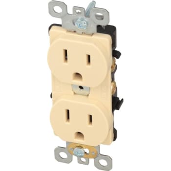 Maintenance Warehouse® 15 Amp 125 Volt Back/side Wired Commercial Duplex Outlet (10-Pack) (Ivory)