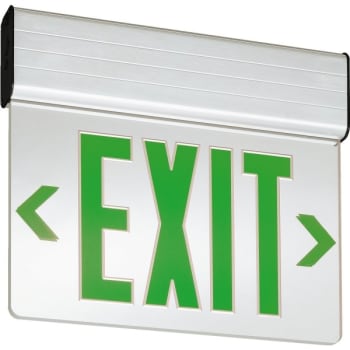 Image for Lithonia Lighting® EDG 1 G EL M6 120/277V Green LED Exit Sign from HD Supply